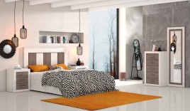 Dormitorio modelo lara 47 cabezal rita pino andersen gris