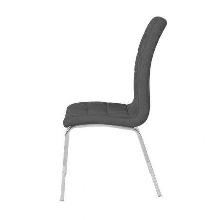 Silla modelo estela en tela color gris oscuro