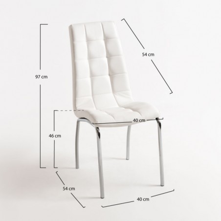 Silla modelo lidi-a  en simil piel blanco