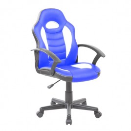 Silla oficina andy  en azul y rojo ergonomica