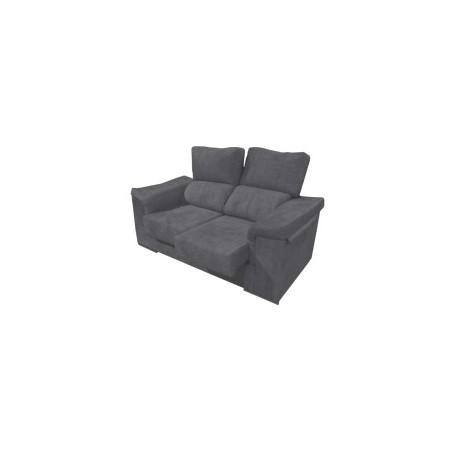 Sofa 2 Plazas Modelo Uve Tela Edi Antracita